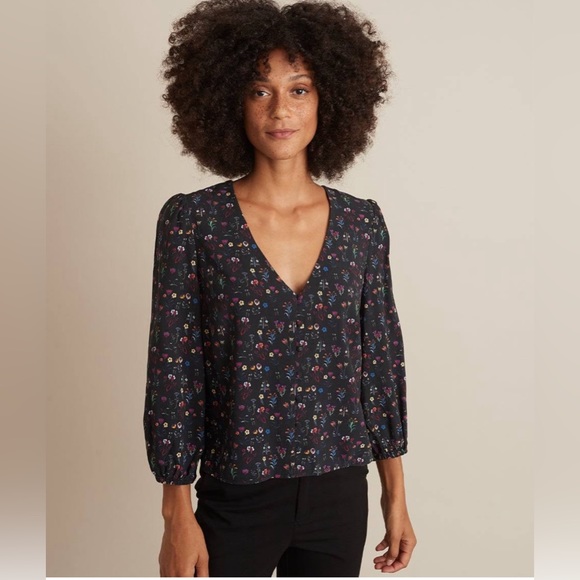 Marine Layer Stacy Patterned Blouse Floral Print Top Size XS - Picture 2 of 12